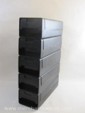 Five Stackable Stamp Collecting Plastic Filing Drawers