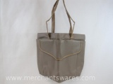 Taupe Avon Sophisticated Style Tote 100% Vinyl 1lb 6oz