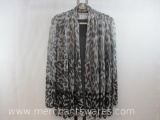 Susan Graver Duet, Large Gray Liquid Knit Tank with Shear Animal Print Cover, 14 oz