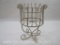 White Wire Basket Plant Holder