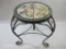 Metal Plant Stand with Tile Top, 9.5 Diameter, 12 inches High