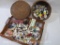 Woven Basket with Large Assortment of Buttons