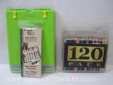 Art Supplies includes Crayola Lap Desk, One Stroke Paint Brush Roll-Up and Colored Pencils