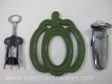 Kitchen Items includes Culinare MagiCan...Auto Can Opener, Winged Corkscrew Opener and Green Metal