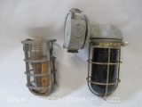 RAB Electric Mfg. Co. Red Threaded Caged Globe Wall Mount Light Fixture with Adalet Caged Clear