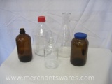 Assorted Chemical Glassware, Flask and Bottles