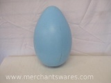 Large Blue Plastic Blow Mold Egg, approx 15 inch