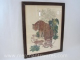 Tiger Painted on Felt by Anthony Young, see pictures for size