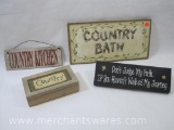 Wooden Country Sign Plaques with Trinket Box