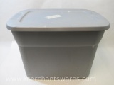 Sterilite 18 Gallon Storage Container with Top, Steel Grey