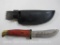 North American Hunting Club Knife with Sheath, Hunting Heritage Collection, 4 inch Fixed Blade, Wood