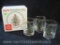Spode Christmas Tree Set of Three Double Old Fashioneds/Glasses in Original Box, 2 lbs 6 oz