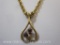 14 KT Gold 18 Inch Gold Twist Chain with Gold Filled Heart Shaped Pendant with Two Gemstones