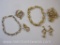 Gold Tone Captured Pearl Necklace Plus Trifari Potted Tree Pin and more, 1oz