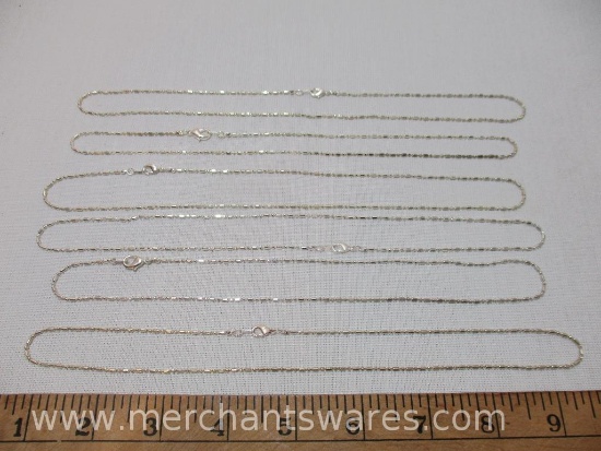 Six Silvertone Necklaces