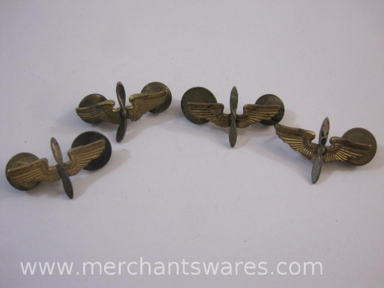 Four WWII US Army Air Corps Cadet Insignia Pins