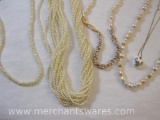 Five Necklaces, Freshwater Pearls, Faux Pearls etc, 4oz