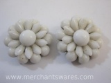 Two Vintage Western Germany Milk Glass Cluster Buttons