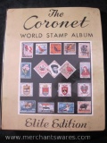 The Coronet World Stamp Album includes Assorted Foreign Stamps, some canceled, see pictures for a
