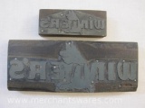 Two Antique Winner's Advertising Printing Plate Blocks, 10 oz
