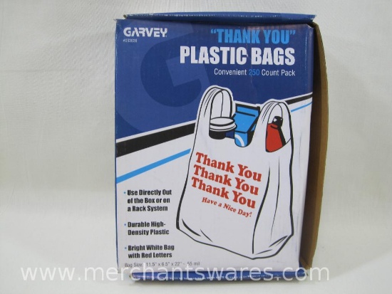 Garvey "Thank You" Plastic Bags, Bag Size 11.5 x 6.5 x 22 inches