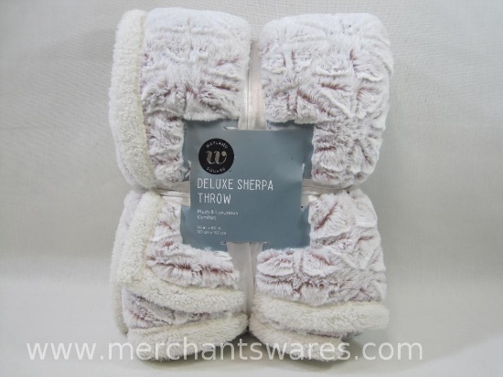 Wayland Square Deluxe Sherpa Throw, 100% Polyester, Double Sided, 50 x 60 inches
