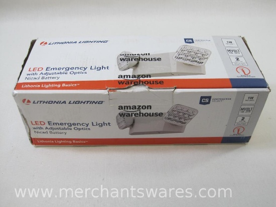 LED Emergency Light with Adjustable Optics, Nicad Battery, Lithonia Lighting, In Box