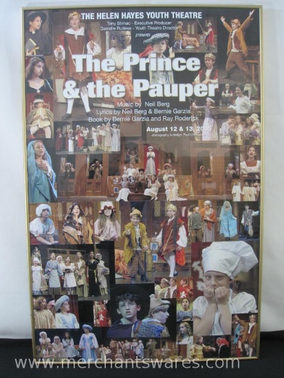 Framed The Helen Hayes Youth Theatre The Prince and the Pauper 2005 Advertisement Poster, approx 27