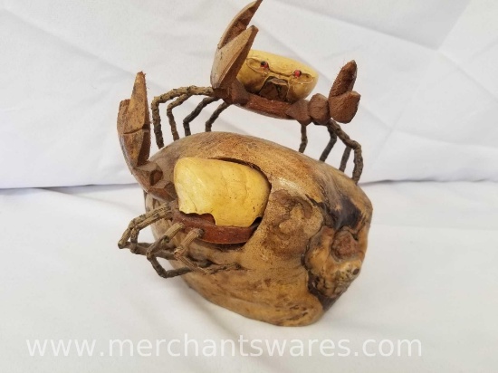 Crab Sculpture Made from Carved Coconut