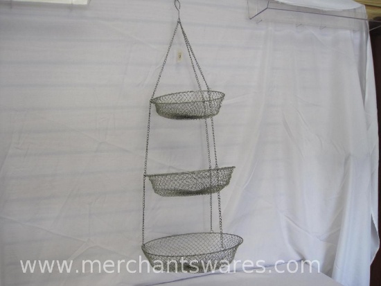 Hanging Wire Three Teir Fruit Basket