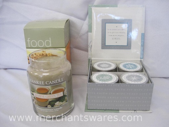 Yankee Candle Jasmine Green Tea Jar Candle with 4 Box Share the Goodness in Tins