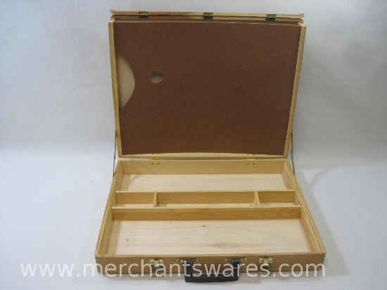 Wooden Carry Box with Latches and Handle