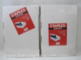 Two 5 Packs Staples White Self-Locking Boxes, 15 1/8 x 11 1/8 x 4H inches, New in Package