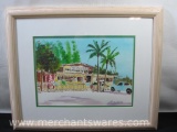Framed Barney Baller Signed Original Watercolor Painting, 