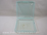 Hinged Top Clear Green Storage Box, Acid Free NL18, approx 13.5 x 13.5 inch Square, 3 inches Tall