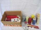 Assortment of Candles includes Pillar, Votive, Tapered, Tealight and more