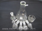 Pyrex 1000 mL Filter Flask with VWR Crystallizing Dish, Chemglass 100 ml Round Flask and more