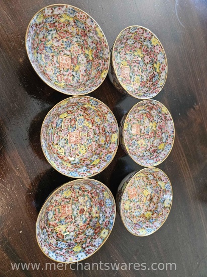 Six Handpainted Bowls, See Pictures for Details