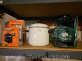 Mr. Coffee, Small Crockpot, and White Enamel Sauce/Soup Pot