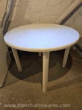 White Plastic Indoor/Outdoor Table, Approx 38