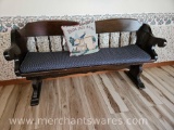 Solid Wood Bench, Includes Cushion and Pillow 57