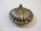 Silver Plate Clamshell Box with Glass Insert, made in England, 7 oz