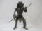 Predator Scrap Metal Sculpture, Rotating Torso, approx 9 inches tall, 2 lbs 6 oz