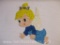 Vintage Melted Plastic Popcorn Angel Christmas Decoration, 6 oz