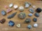 Assortment of Polished and Raw Stones Includes Argonite, Rose Quartz and more, 14 oz