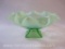 Green Depression Glass Scalloped Dish, 1 lb 1 oz