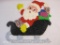 Vintage Melted Plastic Popcorn Santa and Sleigh Christmas Decoration, 1 lb