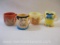 Set of Four Vintage Flintstones Multiple Vitamins Plastic Mugs, 1968 Hanna-Barbera Prod Inc, 12 oz