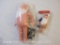 Two Vintage Molded Plastic Santa Dolls, made in Hong Kong, 7 oz