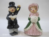Man and Woman Carolers Ceramic Figurines, approx 4.5 inches